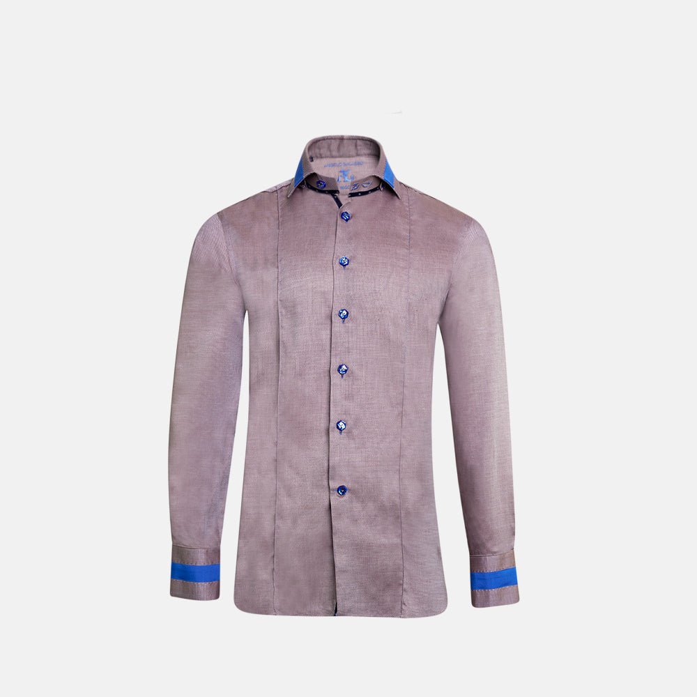 Brown & Blue Fremont Mason Shirt - Angelo Galasso - Luxury Italian Menswear London