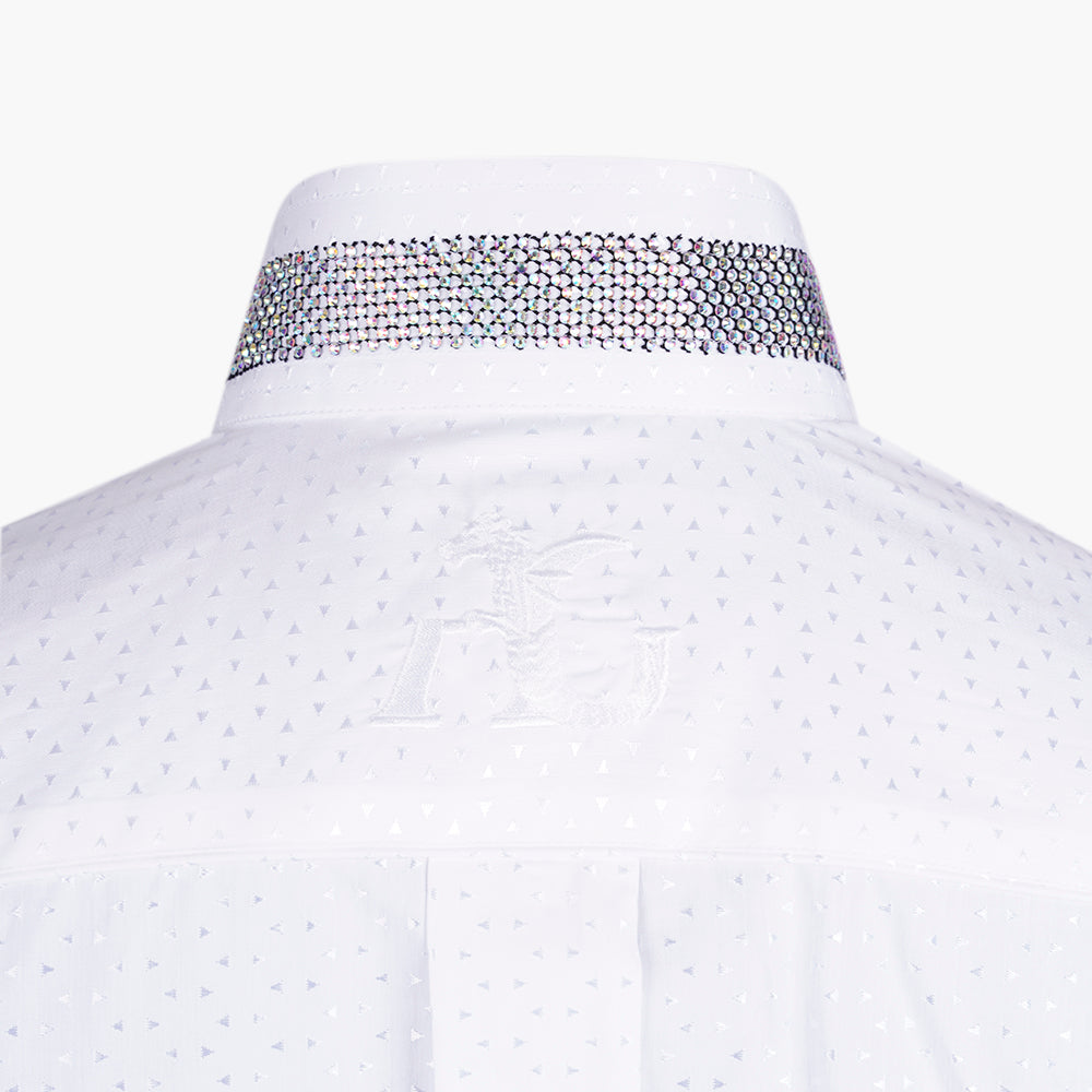White Jacquard Alloro Strass Mao Shirt - AG25S1HAS28