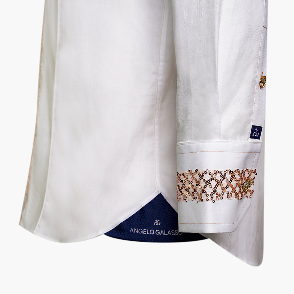 Cream Tulle Gold Paillettes Mason Shirt -