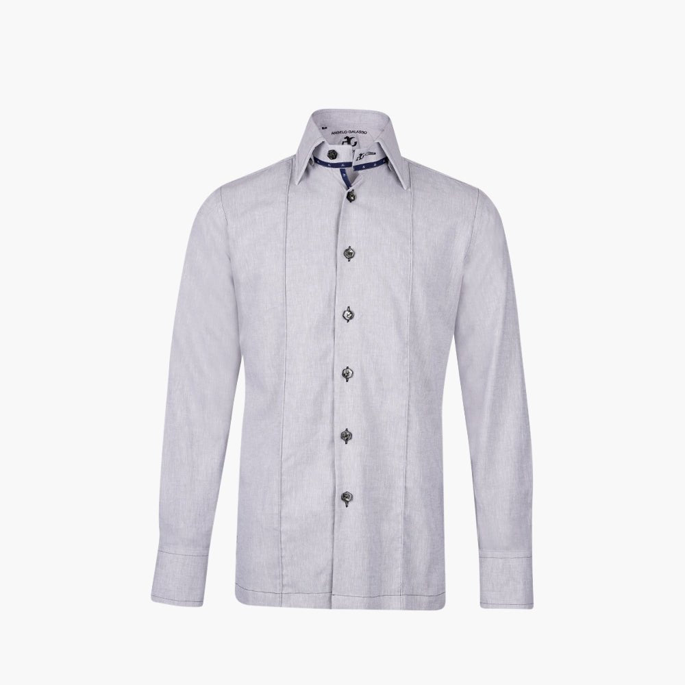 Grey Corleone Linen Shirt - Angelo Galasso - Luxury Italian Menswear London