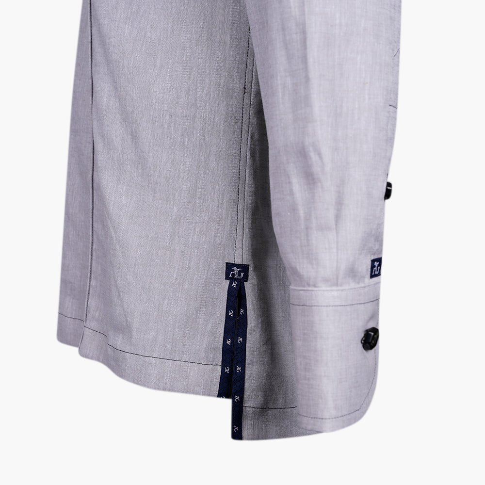 Grey Corleone Linen Shirt - Angelo Galasso - Luxury Italian Menswear London