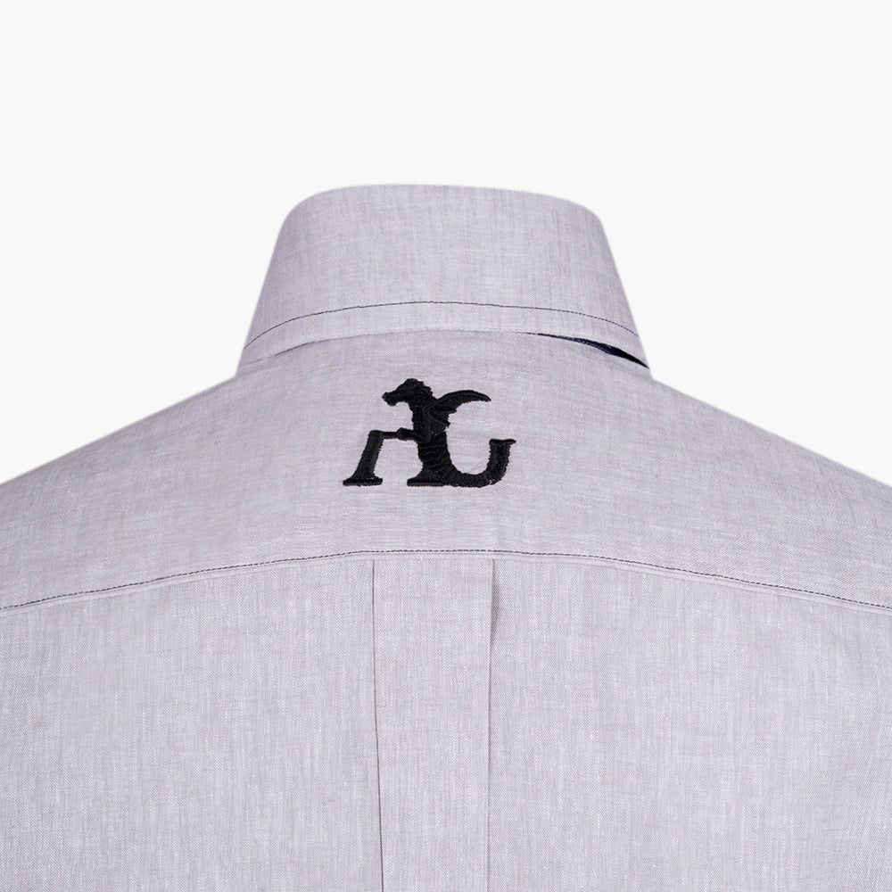 Grey Corleone Linen Shirt - Angelo Galasso - Luxury Italian Menswear London