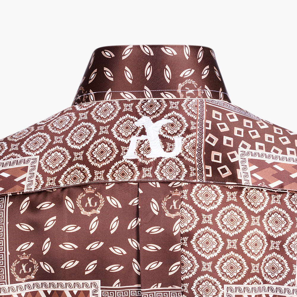 Brown & Beige Ag Patchwork Mason Shirt - AG25S1HAS38