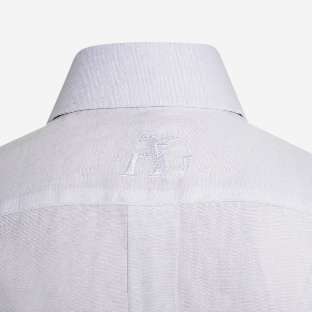 White Scudo Linen Short Sleeves Mason Shirt - AG25S1HAS40