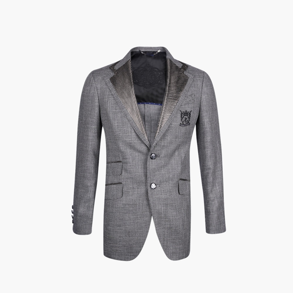 Black & Grey Carbon Fiber Blazer - Angelo Galasso - Luxury Italian Menswear London