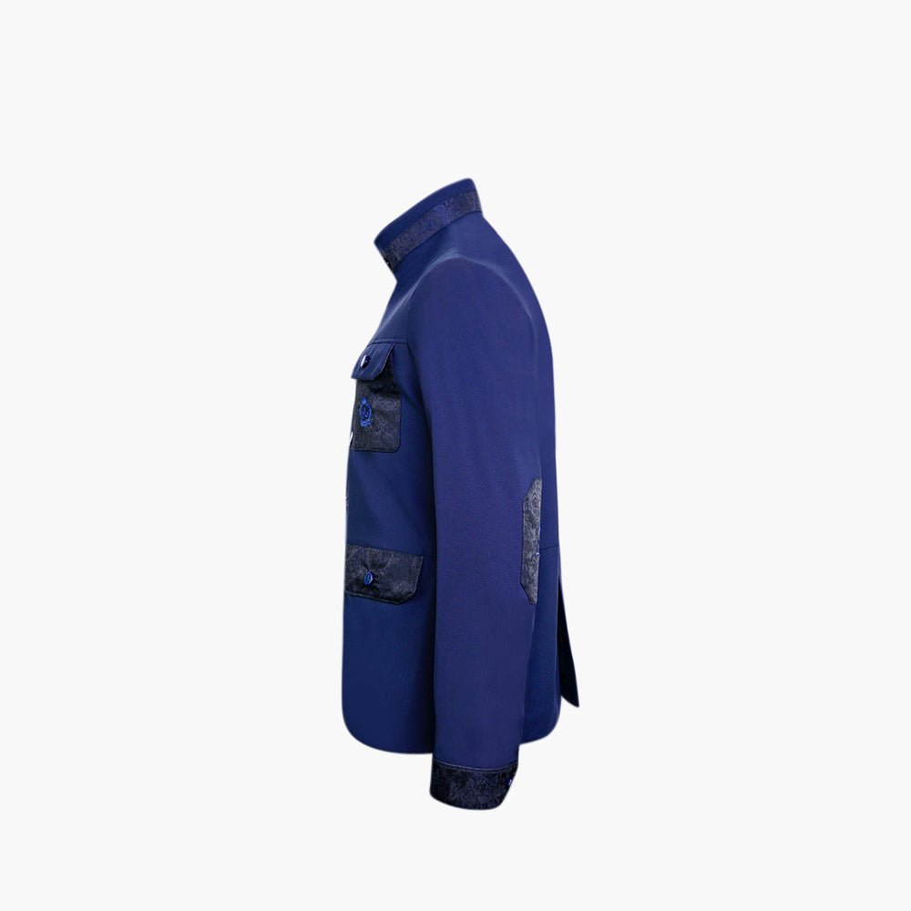 Navy Blue Sahariana - Angelo Galasso - Luxury Italian Menswear London