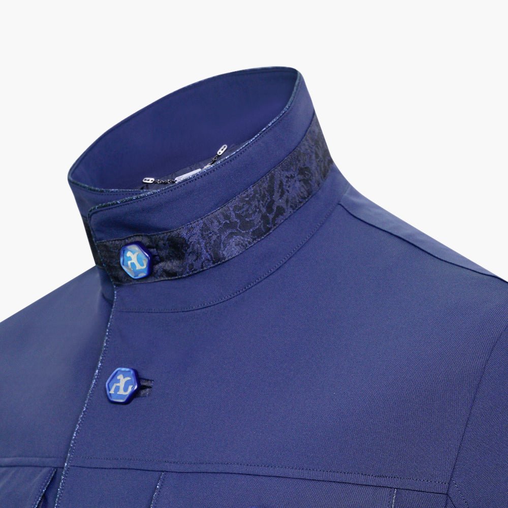 Navy Blue Sahariana - Angelo Galasso - Luxury Italian Menswear London
