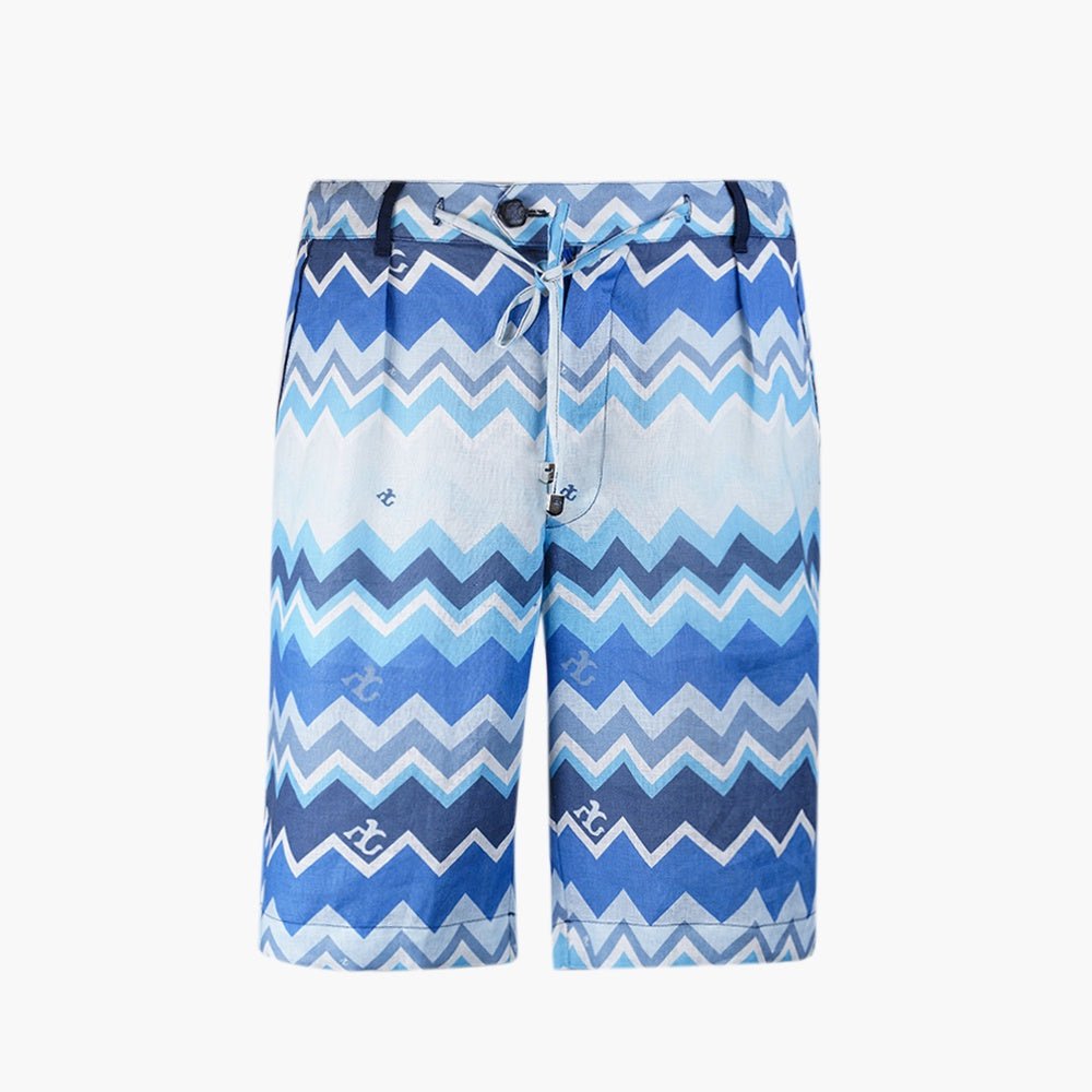 Azteco AG Linen Print Bermuda - Angelo Galasso - Luxury Italian Menswear London