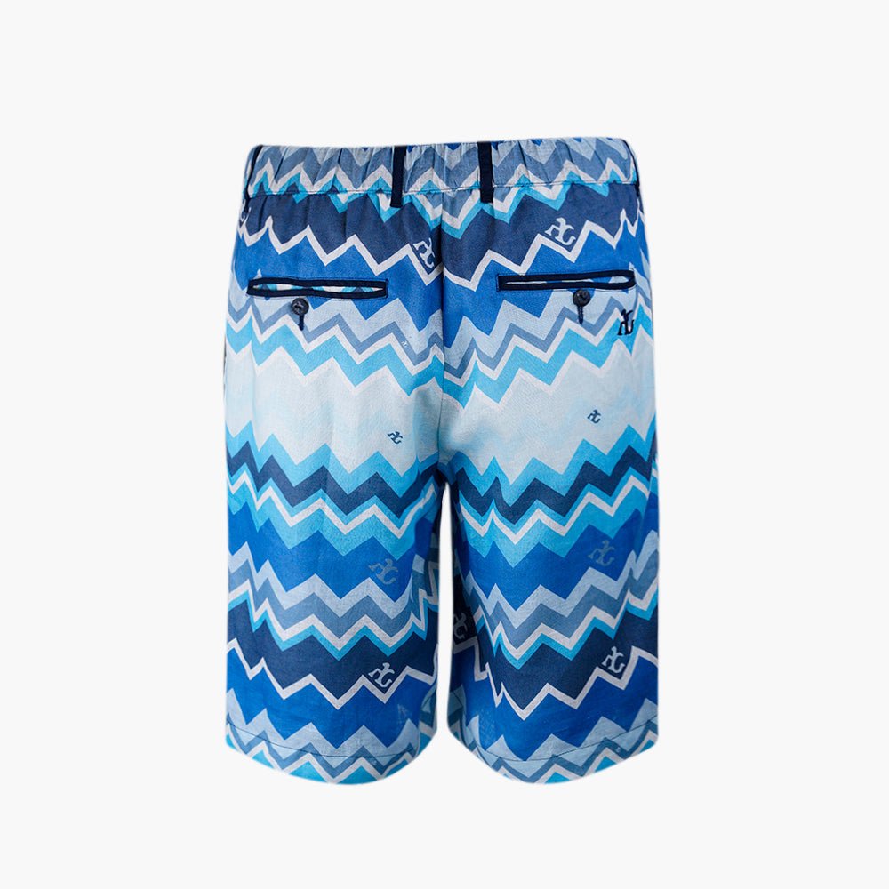 Azteco AG Linen Print Bermuda - Angelo Galasso - Luxury Italian Menswear London
