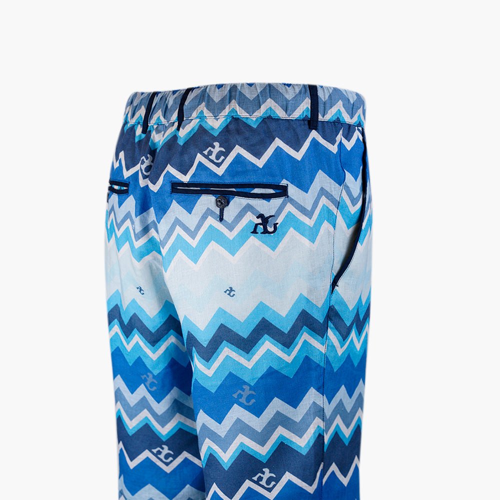 Azteco AG Linen Print Bermuda - Angelo Galasso - Luxury Italian Menswear London