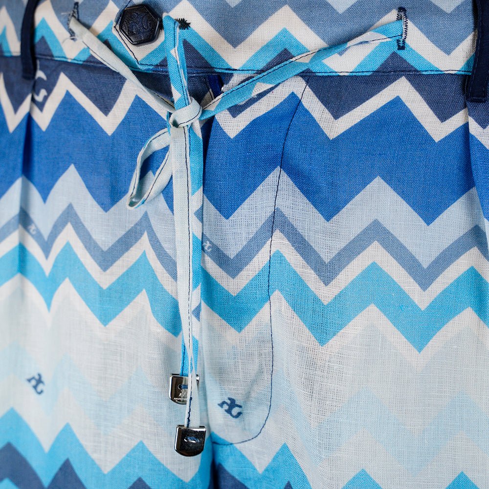 Azteco AG Linen Print Bermuda - Angelo Galasso - Luxury Italian Menswear London