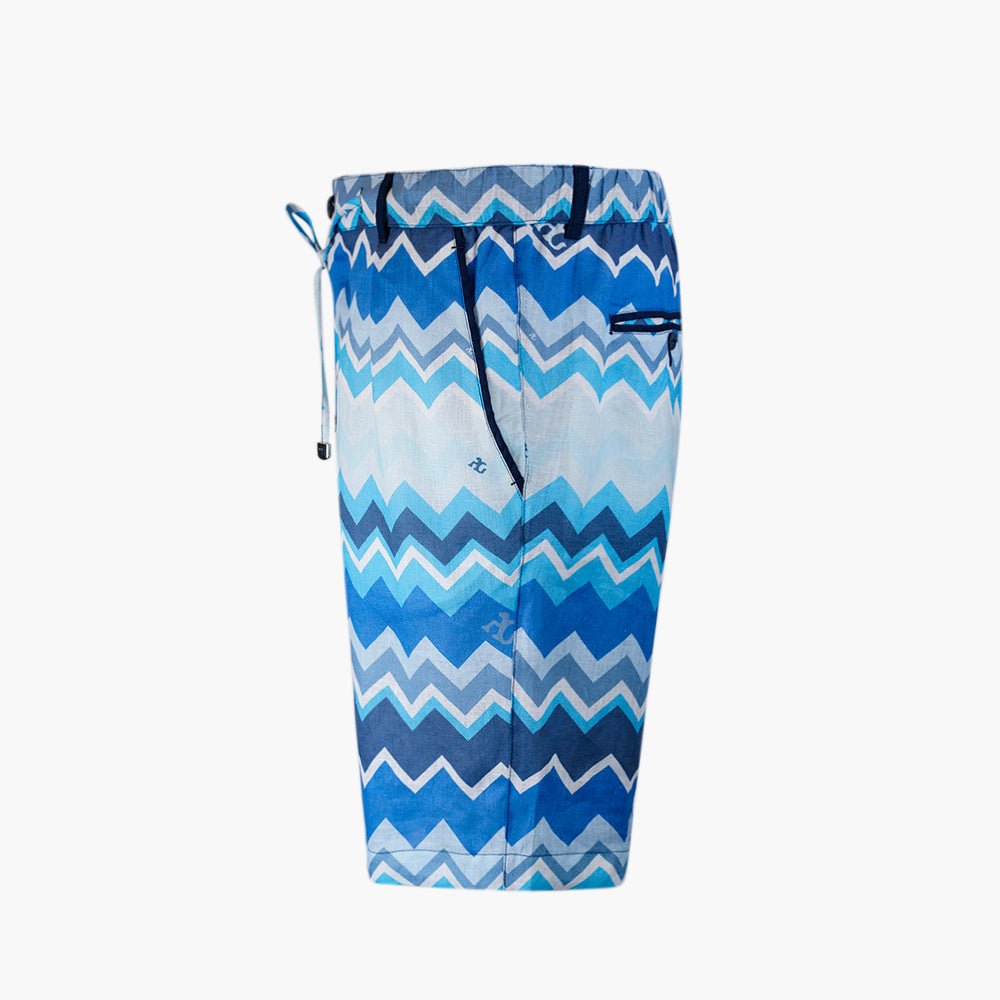Azteco AG Linen Print Bermuda - Angelo Galasso - Luxury Italian Menswear London