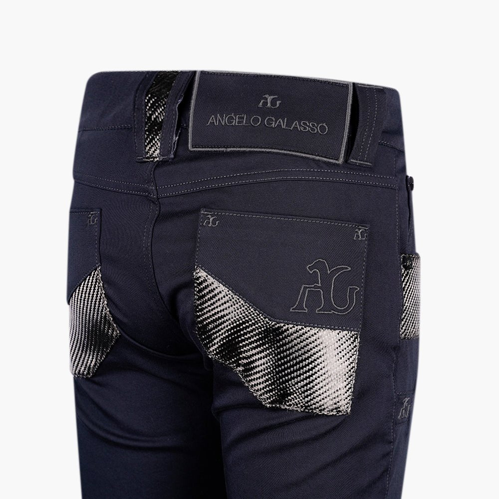 Black & Grey Carbon Fiber Jeans - Angelo Galasso - Luxury Italian Menswear London