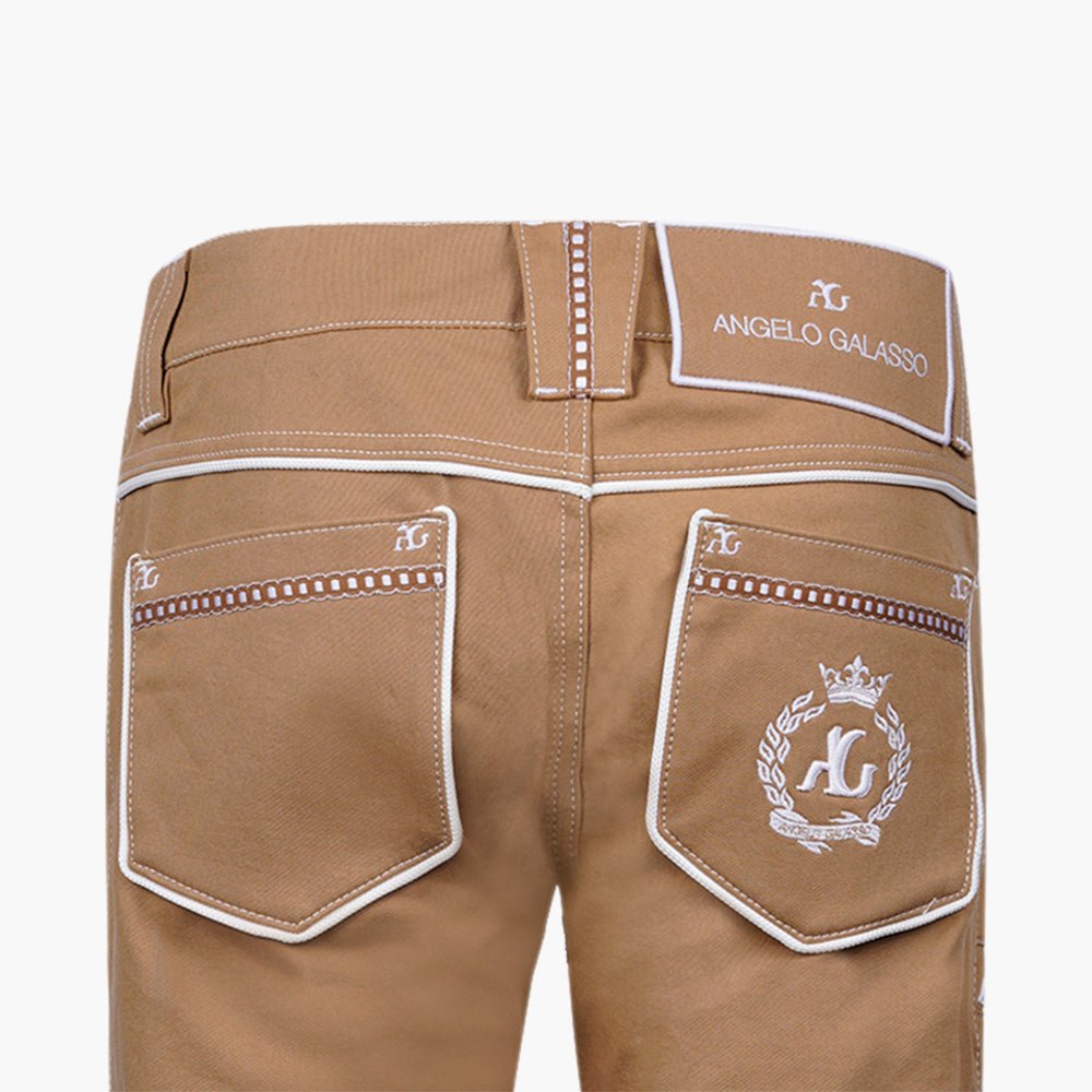 Camel & Brown Trim Alloro Jeans - Angelo Galasso - Luxury Italian Menswear London