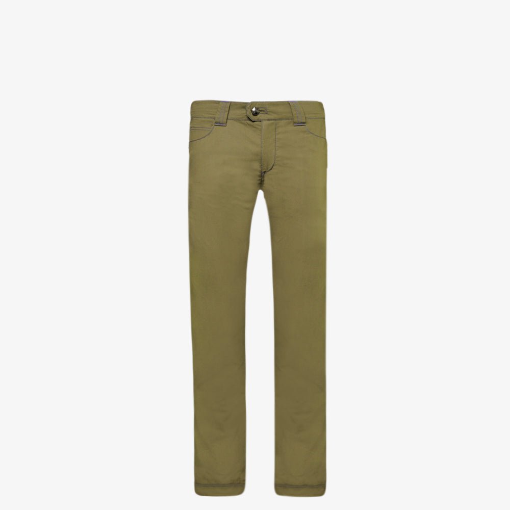Green & Blue Cotton Jeans with Hexagon Crest - Angelo Galasso - Luxury Italian Menswear London