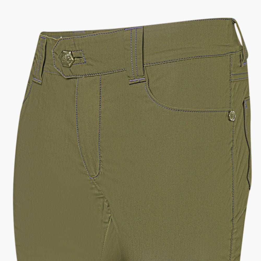 Green & Blue Cotton Jeans with Hexagon Crest - Angelo Galasso - Luxury Italian Menswear London