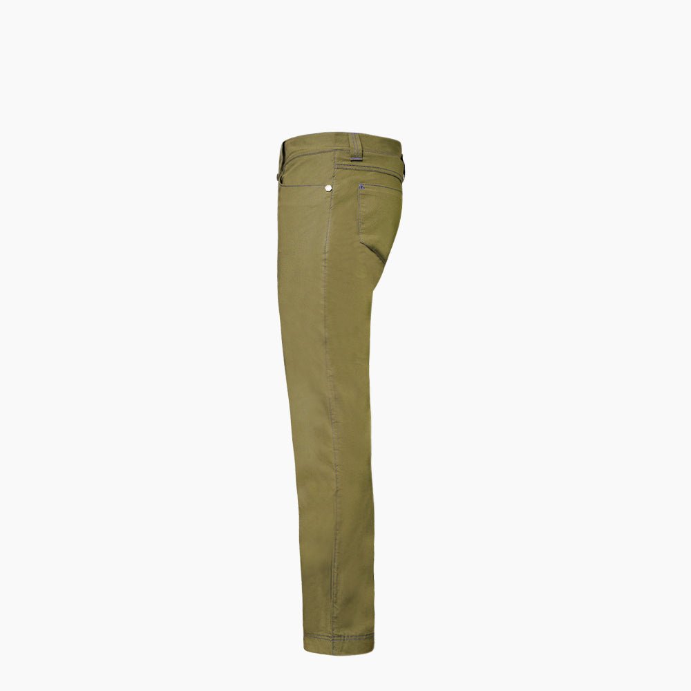 Green & Blue Cotton Jeans with Hexagon Crest - Angelo Galasso - Luxury Italian Menswear London