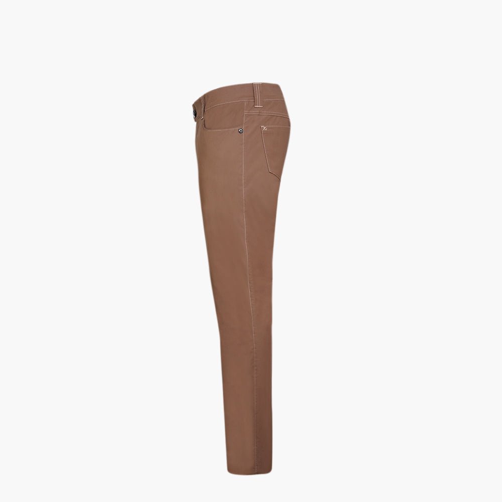Brown & Light Brown Crown Cotton Jeans - Angelo Galasso - Luxury Italian Menswear London