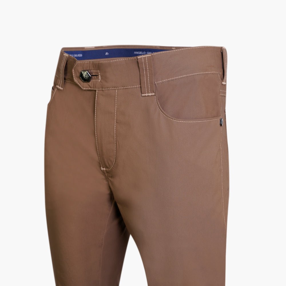 Brown & Light Brown Crown Cotton Jeans - Angelo Galasso - Luxury Italian Menswear London