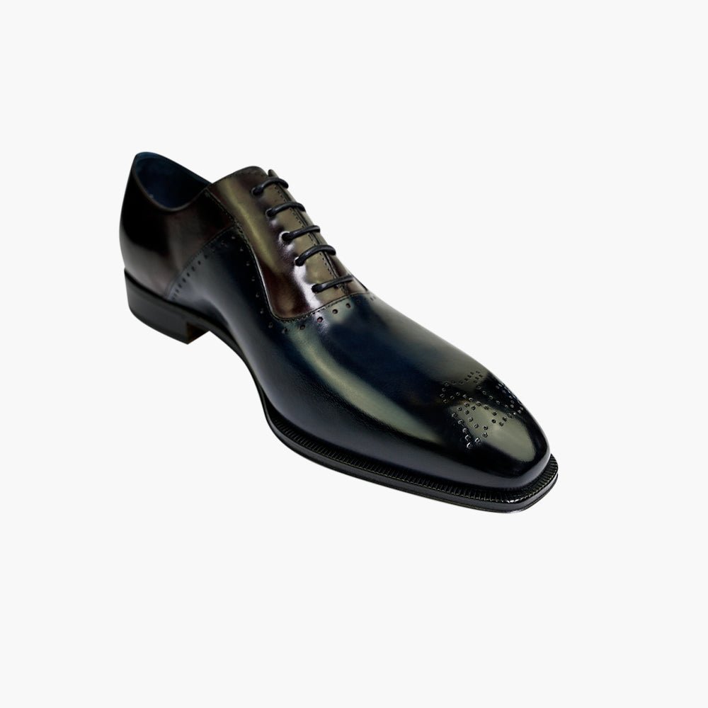 Blue & Burgundy Two-Tone Oxford Shoes - Angelo Galasso - Luxury Italian Menswear London