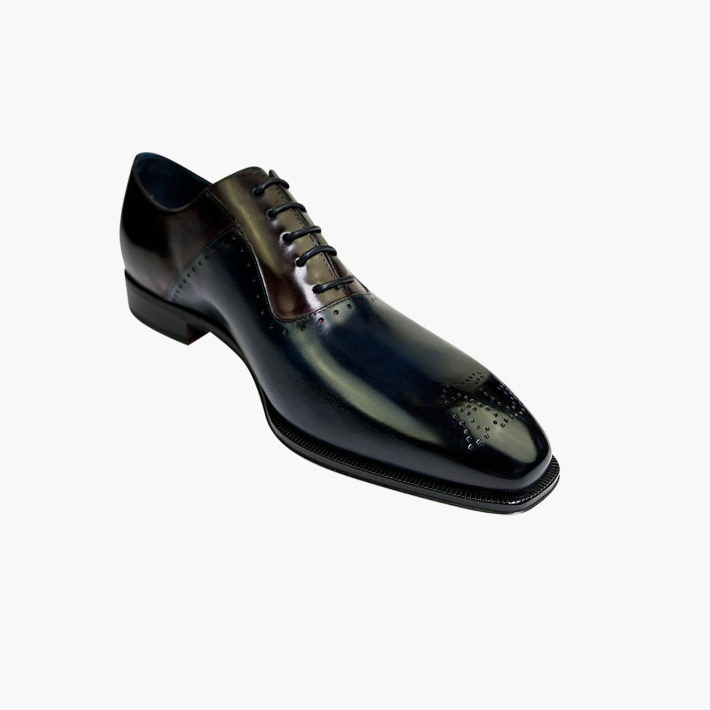 Blue & Burgundy Two-Tone Oxford Shoes - AG25SSARB01