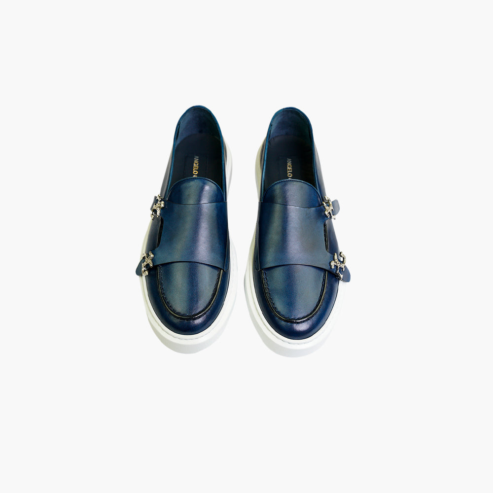 Blue Venezia Monkstraps Slip-on Shoes - AG25SSARB05