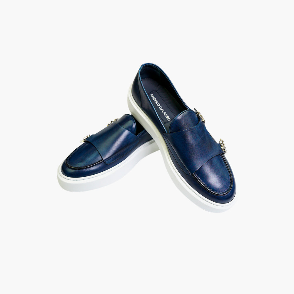 Blue Venezia Monkstraps Slip-on Shoes - AG25SSARB05