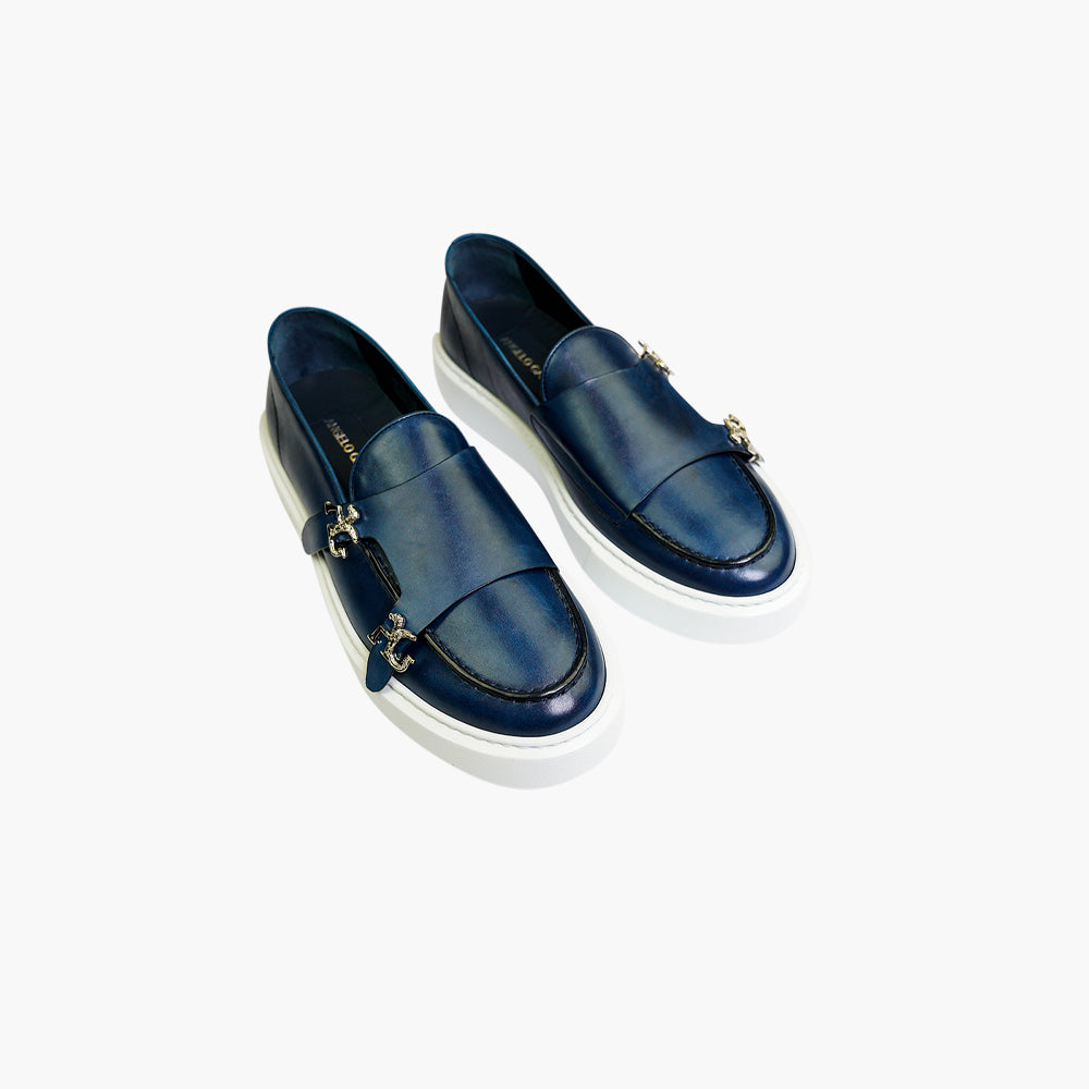 Blue Venezia Monkstraps Slip-on Shoes - AG25SSARB05