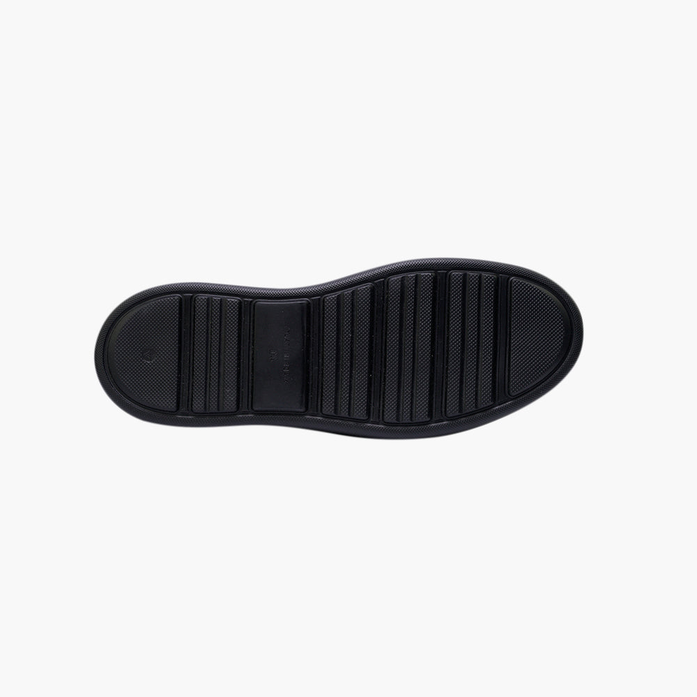 Black Fin Leather Slip-on Trainers - AG25SSCAF03