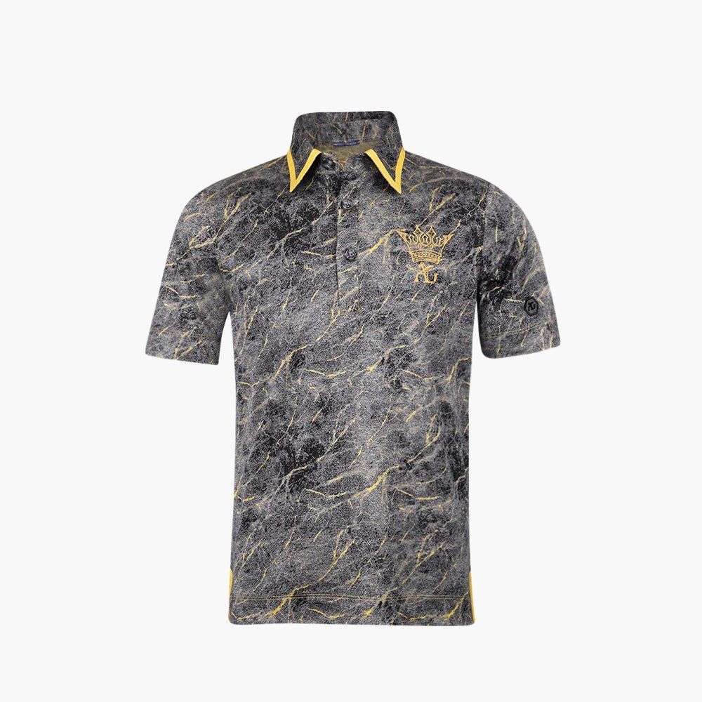 Black & Yellow Frise Crown Polo - Angelo Galasso - Luxury Italian Menswear London