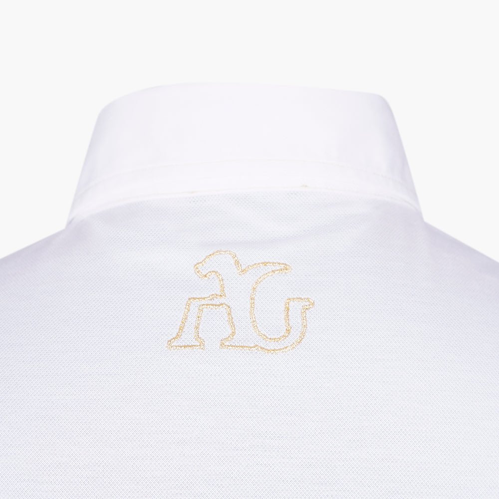 White & Gold Shindo Crown Polo - Angelo Galasso - Luxury Italian Menswear London