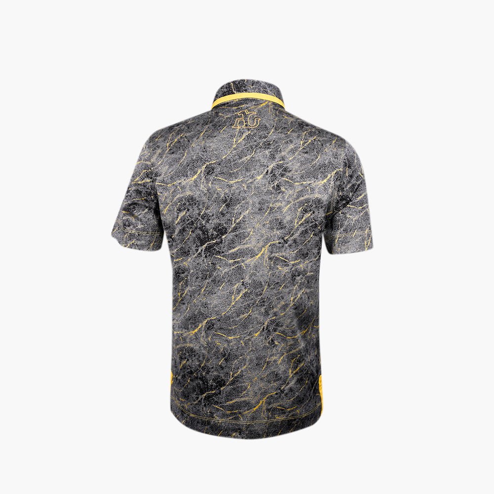 Black & Yellow Frise Crown Polo - Angelo Galasso - Luxury Italian Menswear London