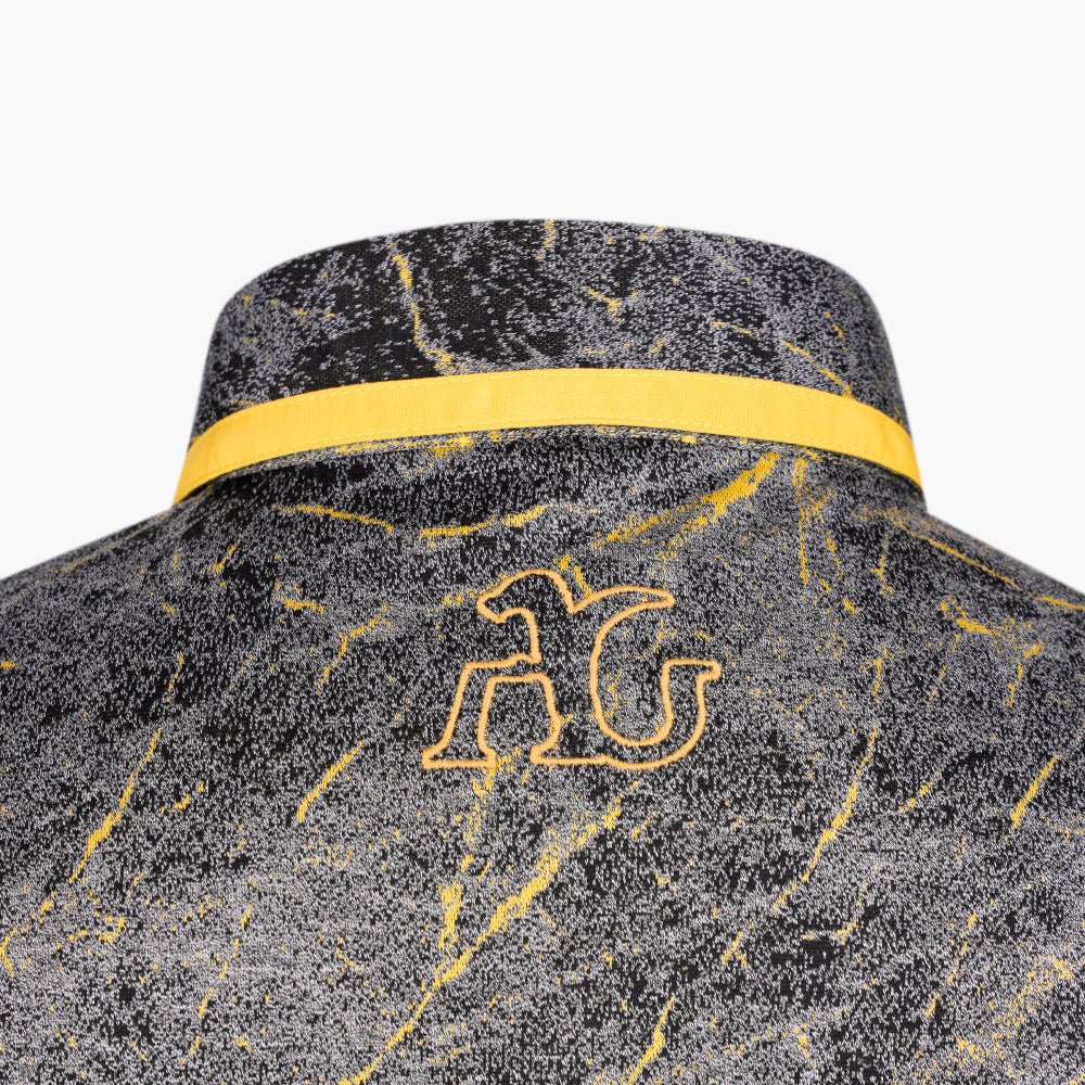 Black & Yellow Frise Crown Polo - Angelo Galasso - Luxury Italian Menswear London