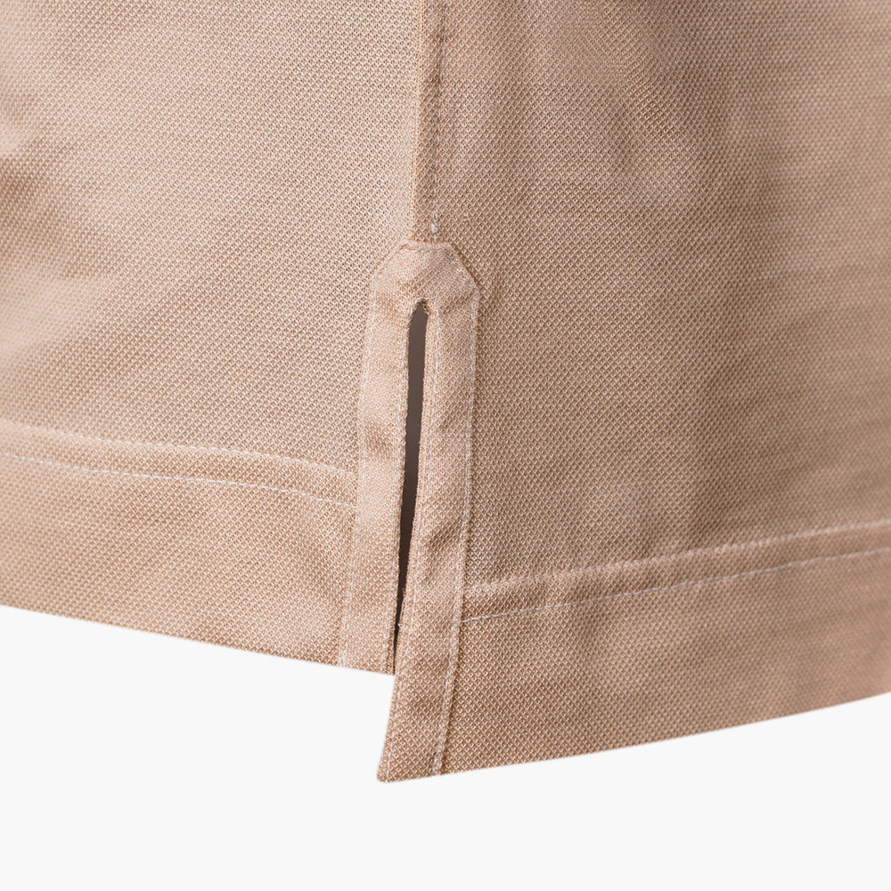 Piquet Beige Alloro Piping Polo - AG25STPLO02FL