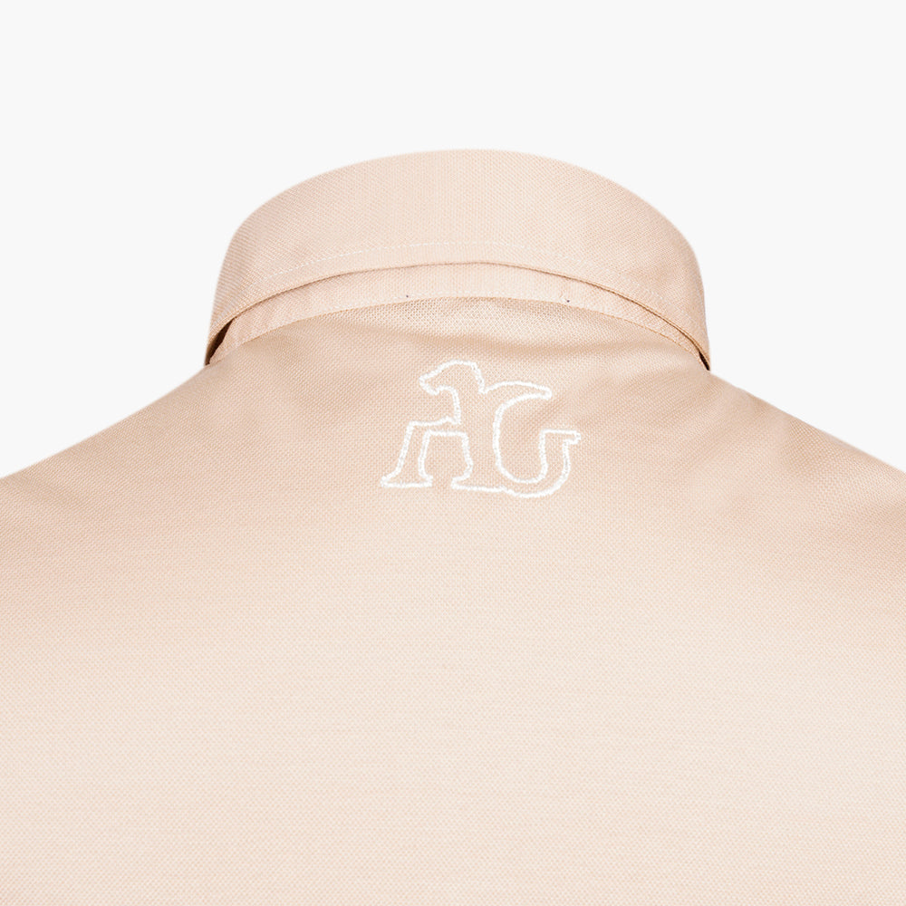 Piquet Beige Alloro Piping Polo - AG25STPLO02FL