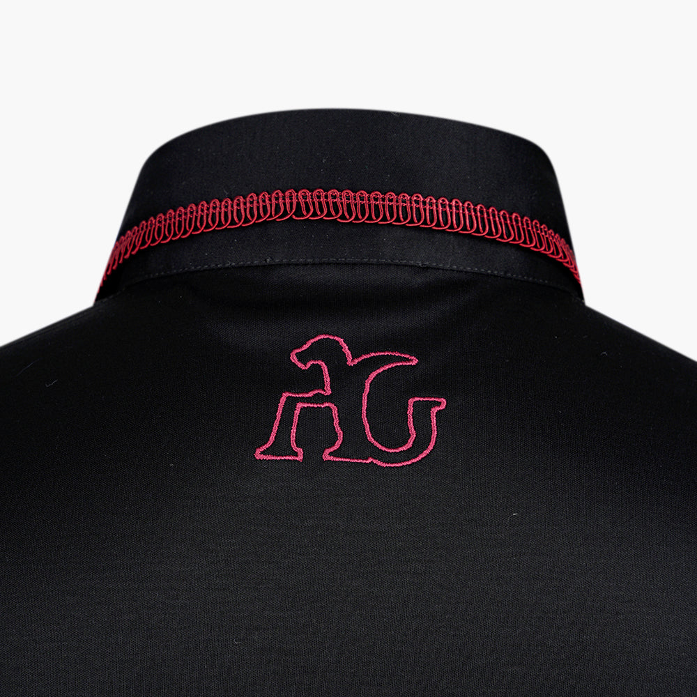 Black & Burgundy Shindo Crown Polo - AG25STPLO03FL