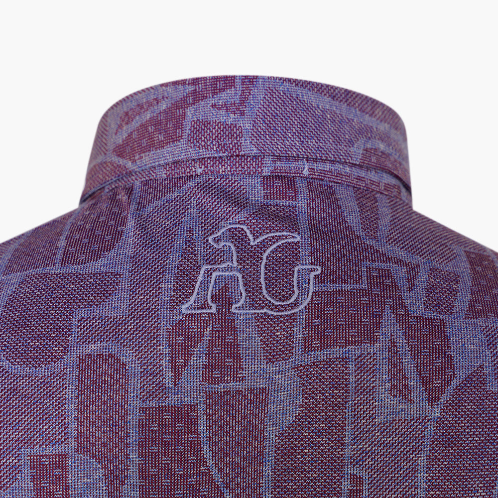 Purple & Light Blue Jacquard Aquila Polo - AG25STPLO03
