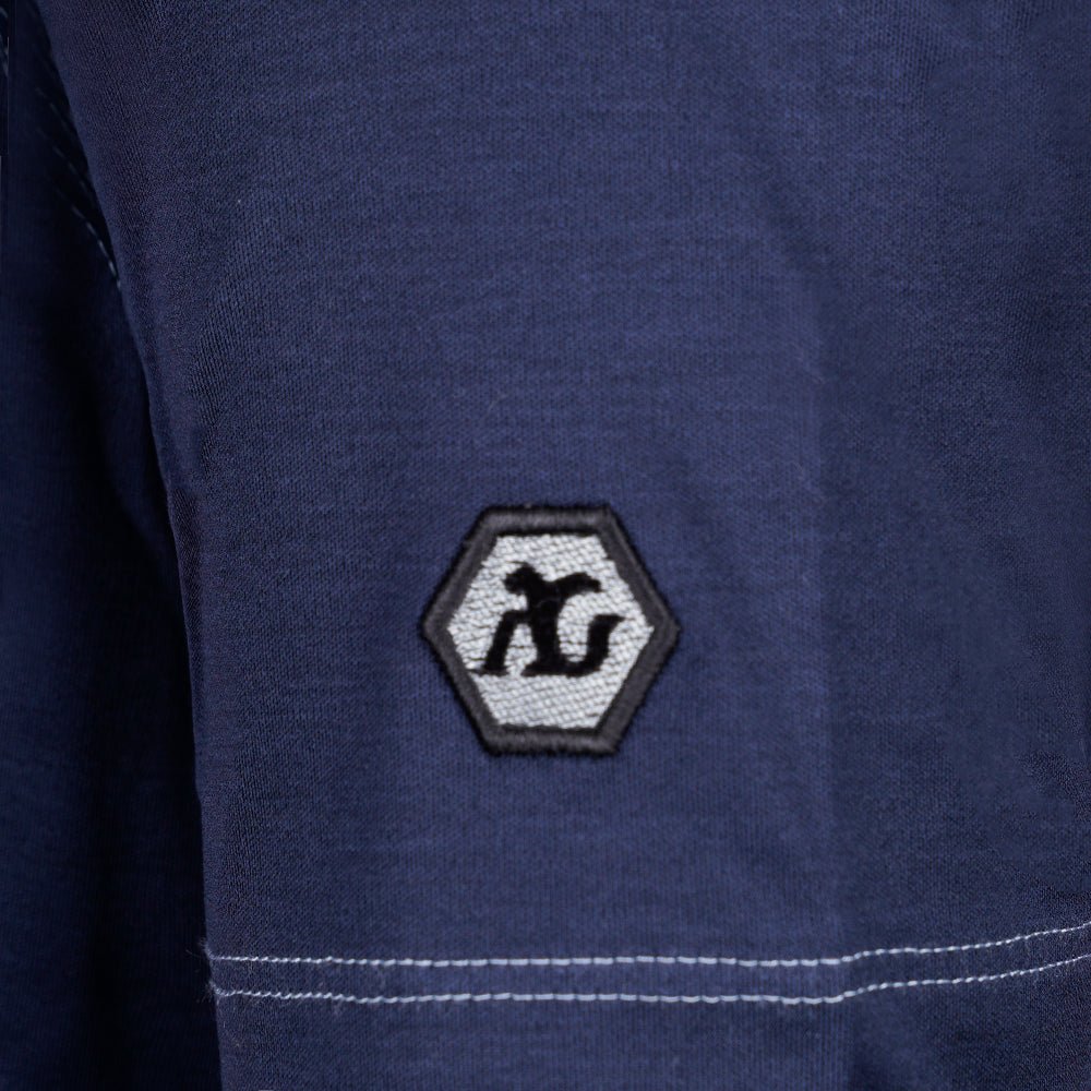 Dark Blue Alloro Piping Polo - Angelo Galasso - Luxury Italian Menswear London