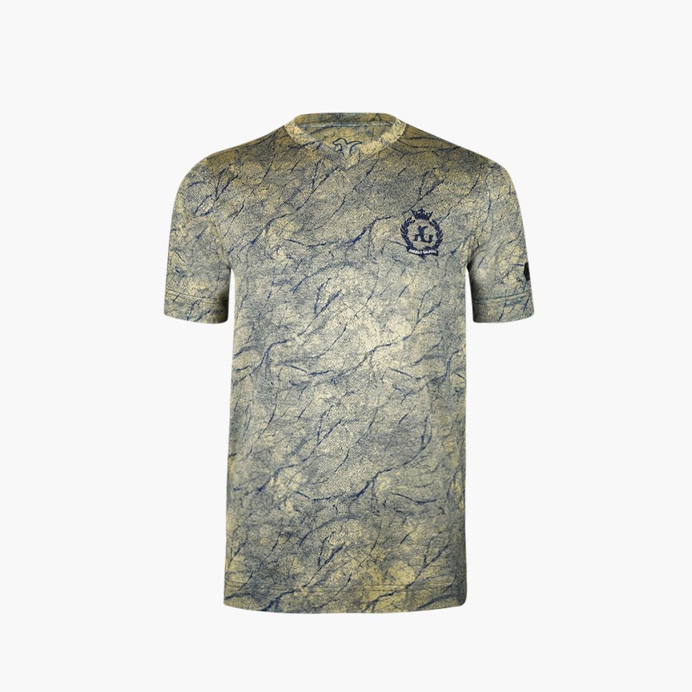 Brown & Navy Alloro T-Shirt - Angelo Galasso - Luxury Italian Menswear London