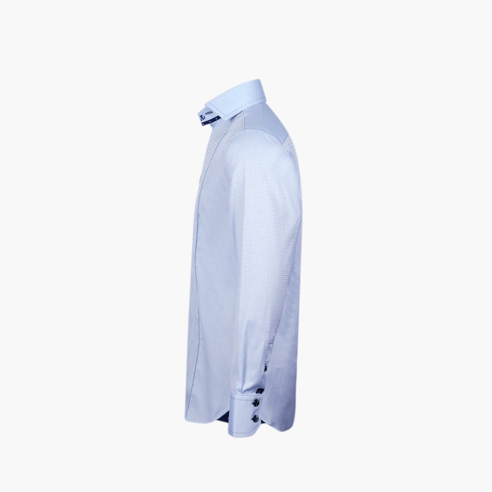 Light Blue Geometric Mason Shirt - Angelo Galasso - Luxury Italian Menswear London