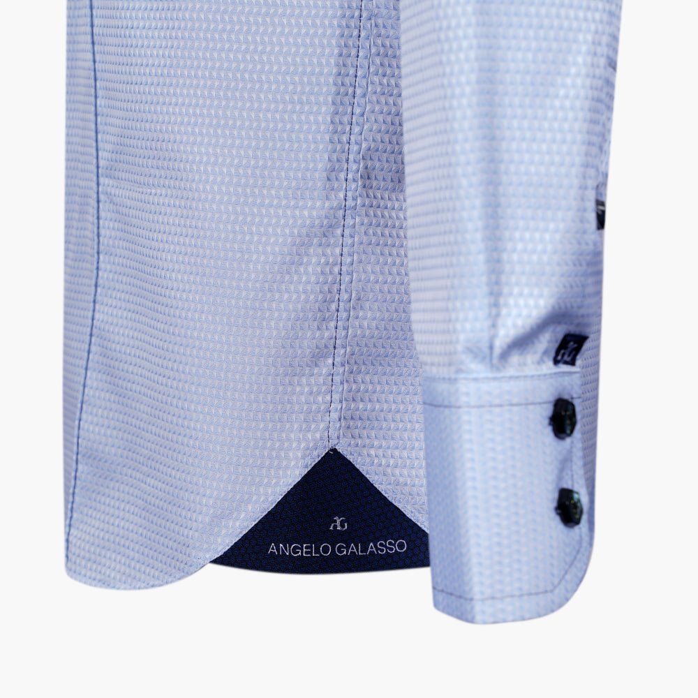 Light Blue Geometric Mason Shirt - Angelo Galasso - Luxury Italian Menswear London