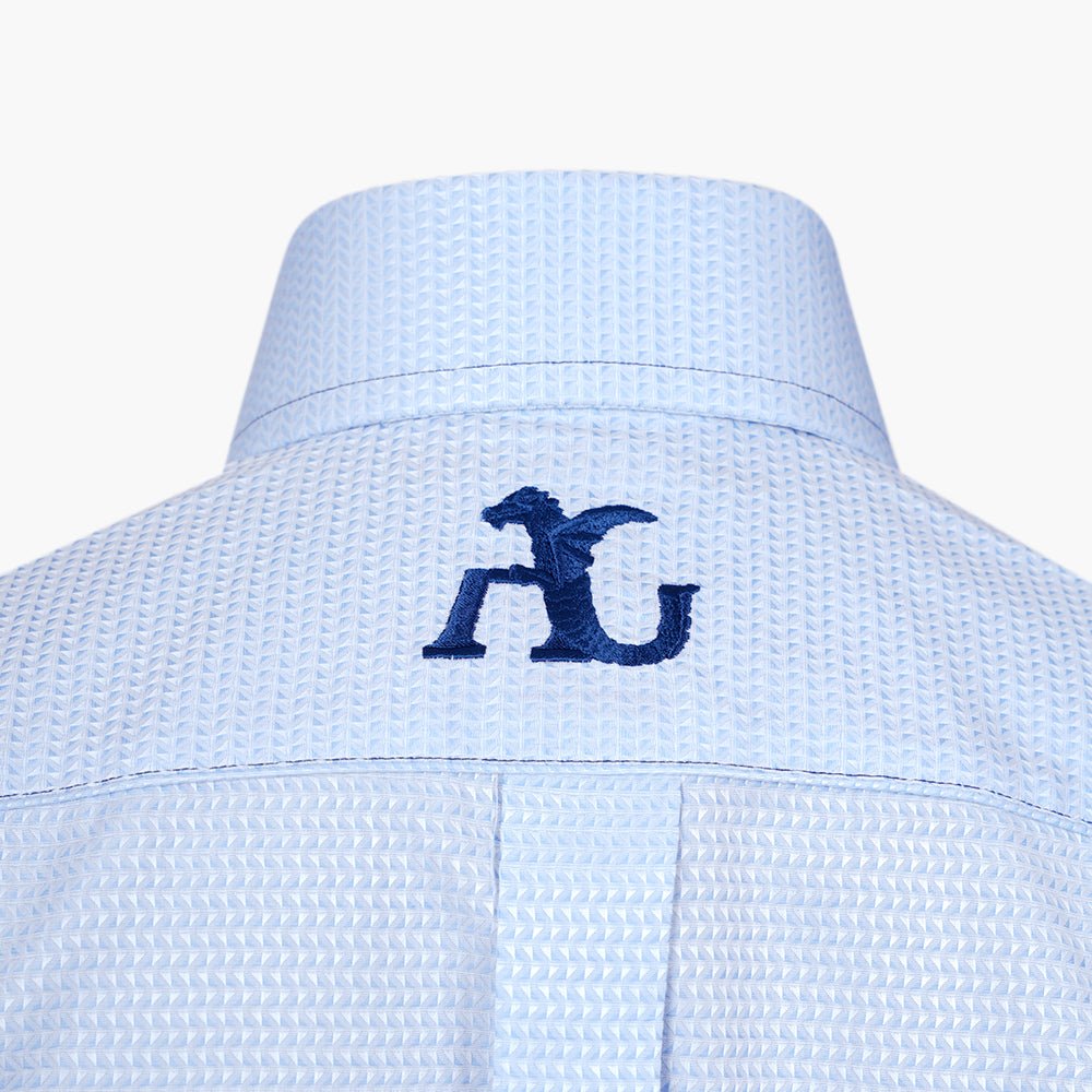 Light Blue Geometric Mason Shirt - Angelo Galasso - Luxury Italian Menswear London