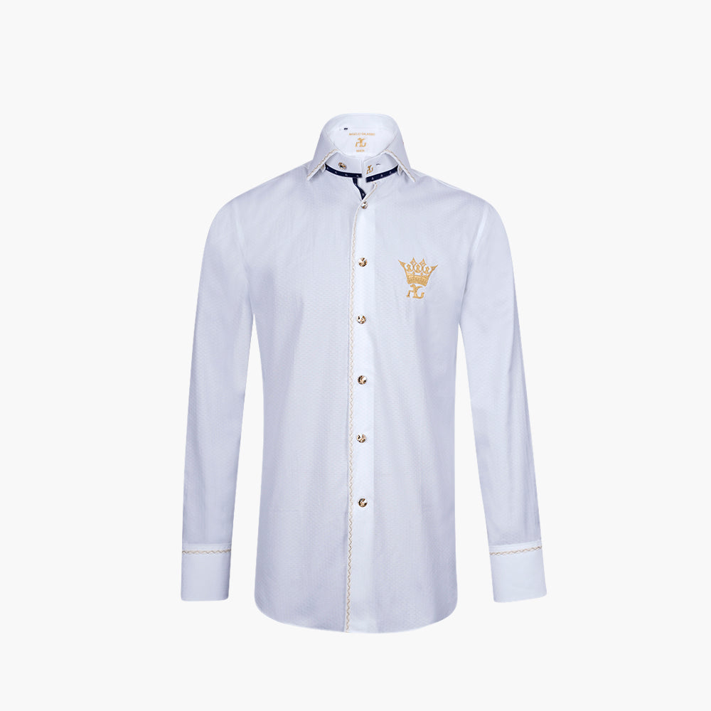 White & Gold Crown Mason Shirt