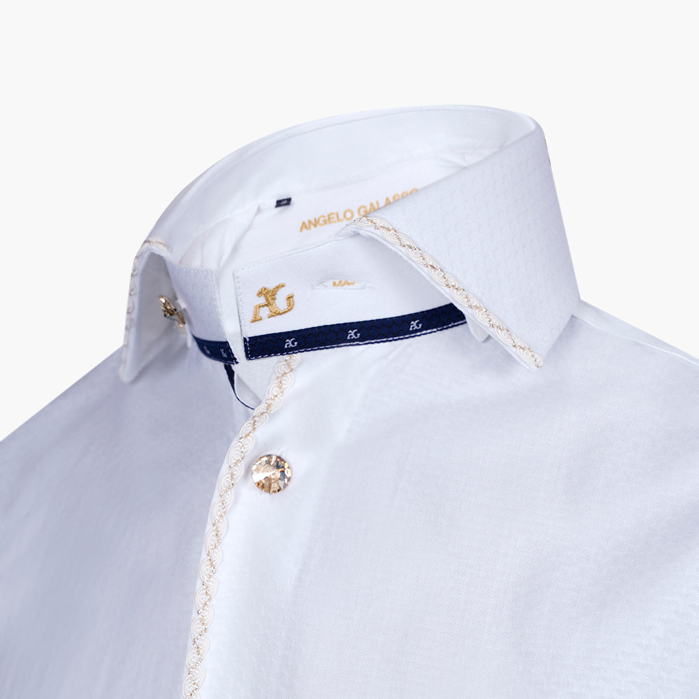 White & Gold Crown Mason Shirt
