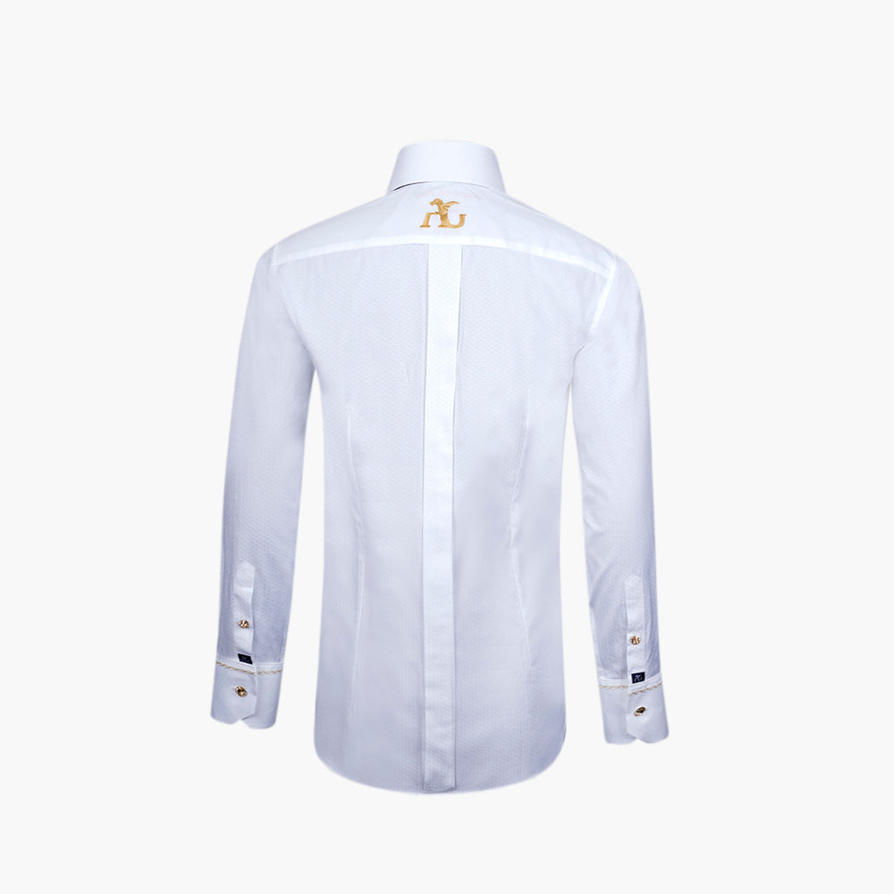 White & Gold Crown Mason Shirt 38