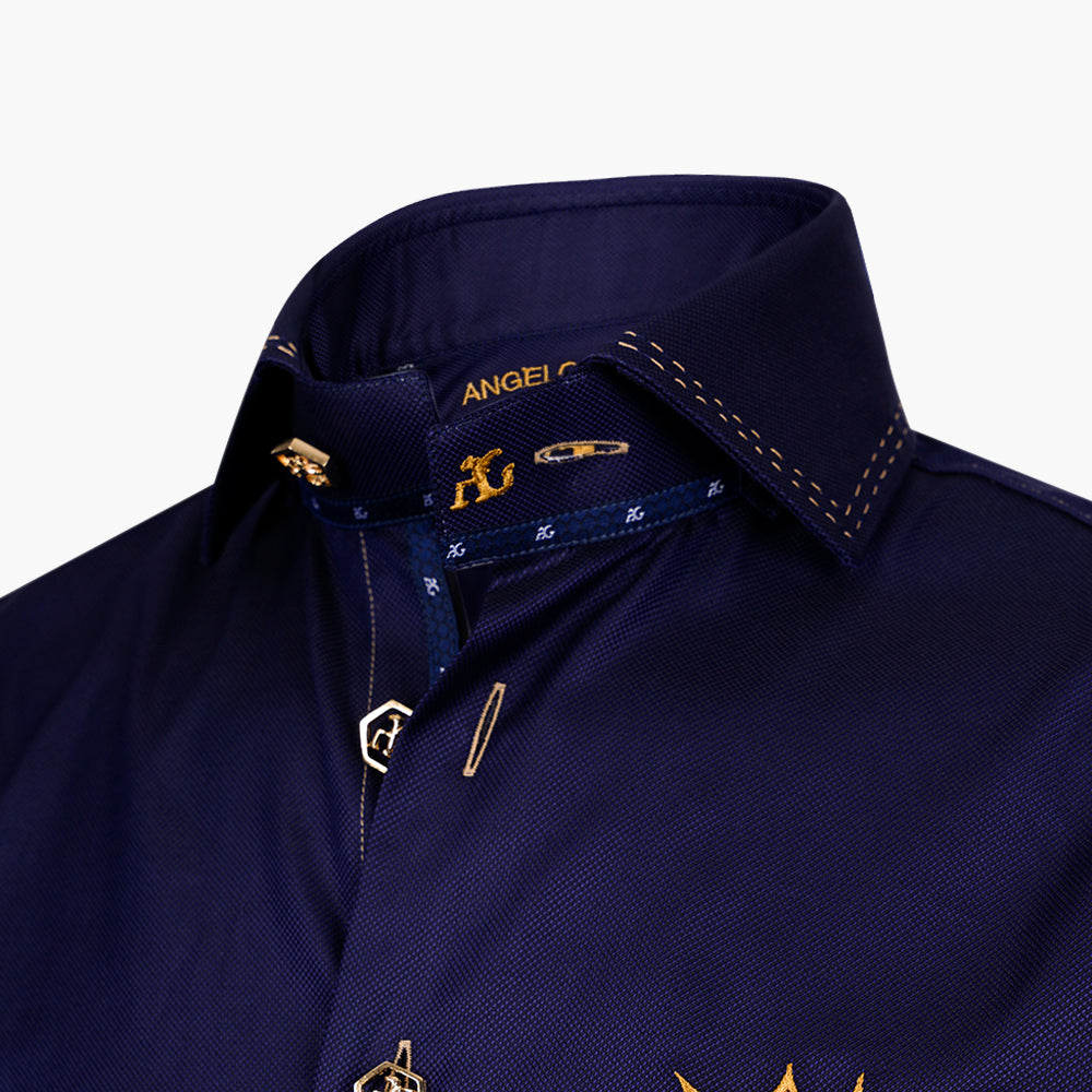 Blue & Yellow Crown Mason Shirt