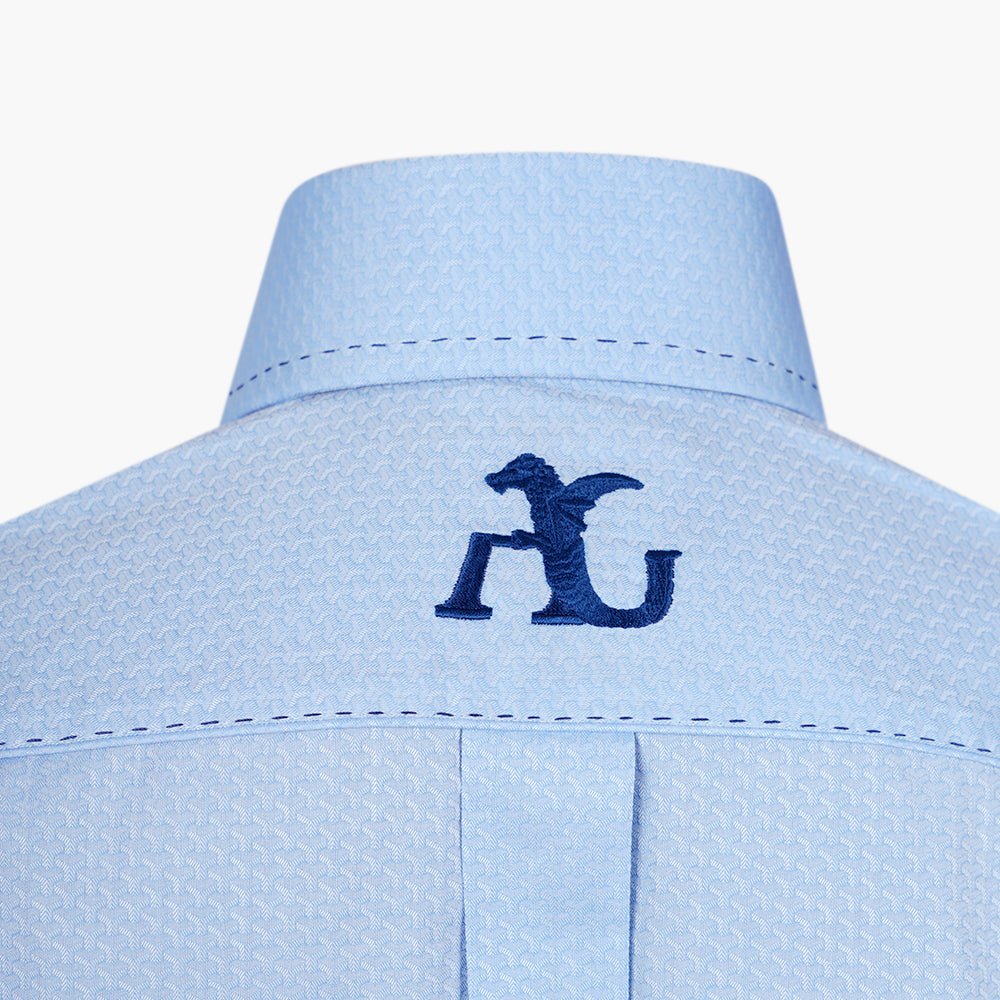 Light Blue Hexagonal Mason Shirt - Angelo Galasso - Luxury Italian Menswear London