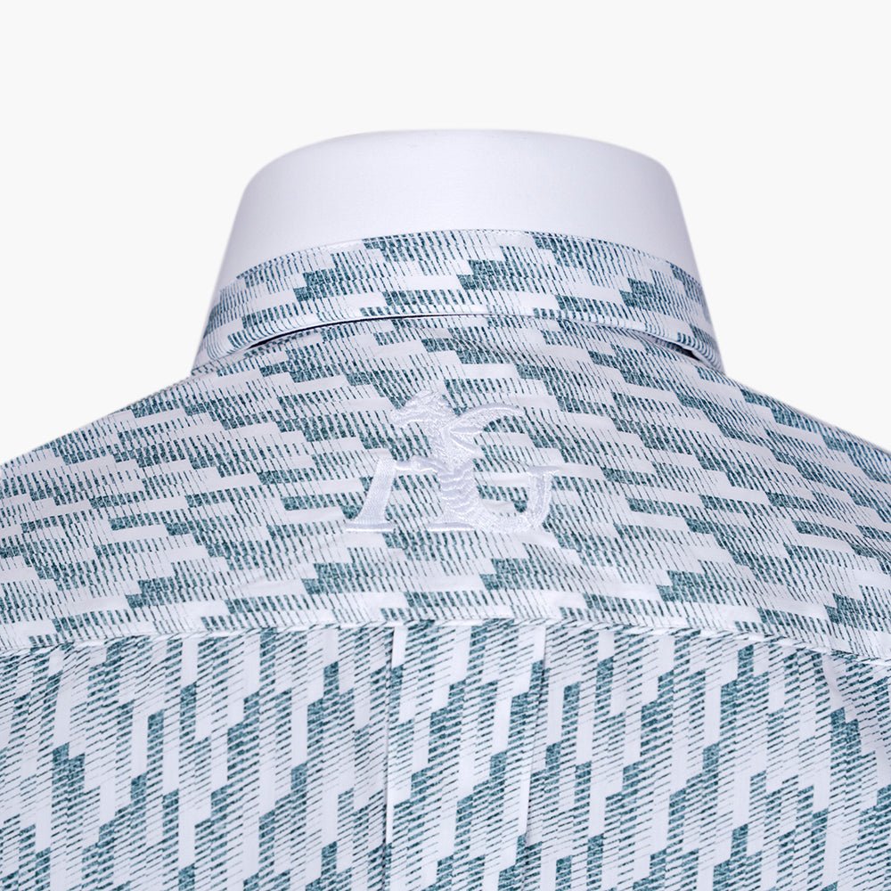 Green & White Olympia Niki Shirt - Angelo Galasso - Luxury Italian Menswear London