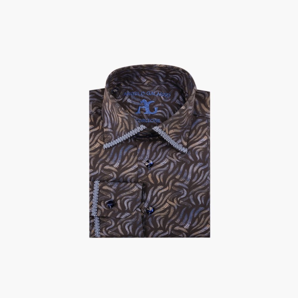 Navy & Light Blue Corleone Shirt - Angelo Galasso - Luxury Italian Menswear London