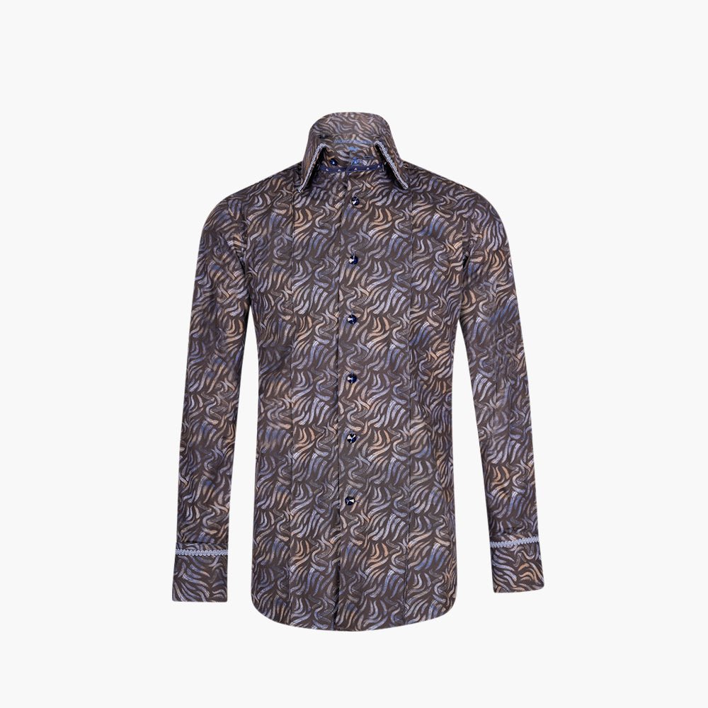 Navy & Light Blue Corleone Shirt - Angelo Galasso - Luxury Italian Menswear London